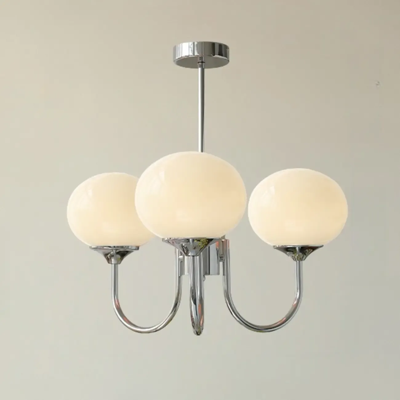 Modern Vintage Pink Chandelier with Glass Lampshade Image - 11