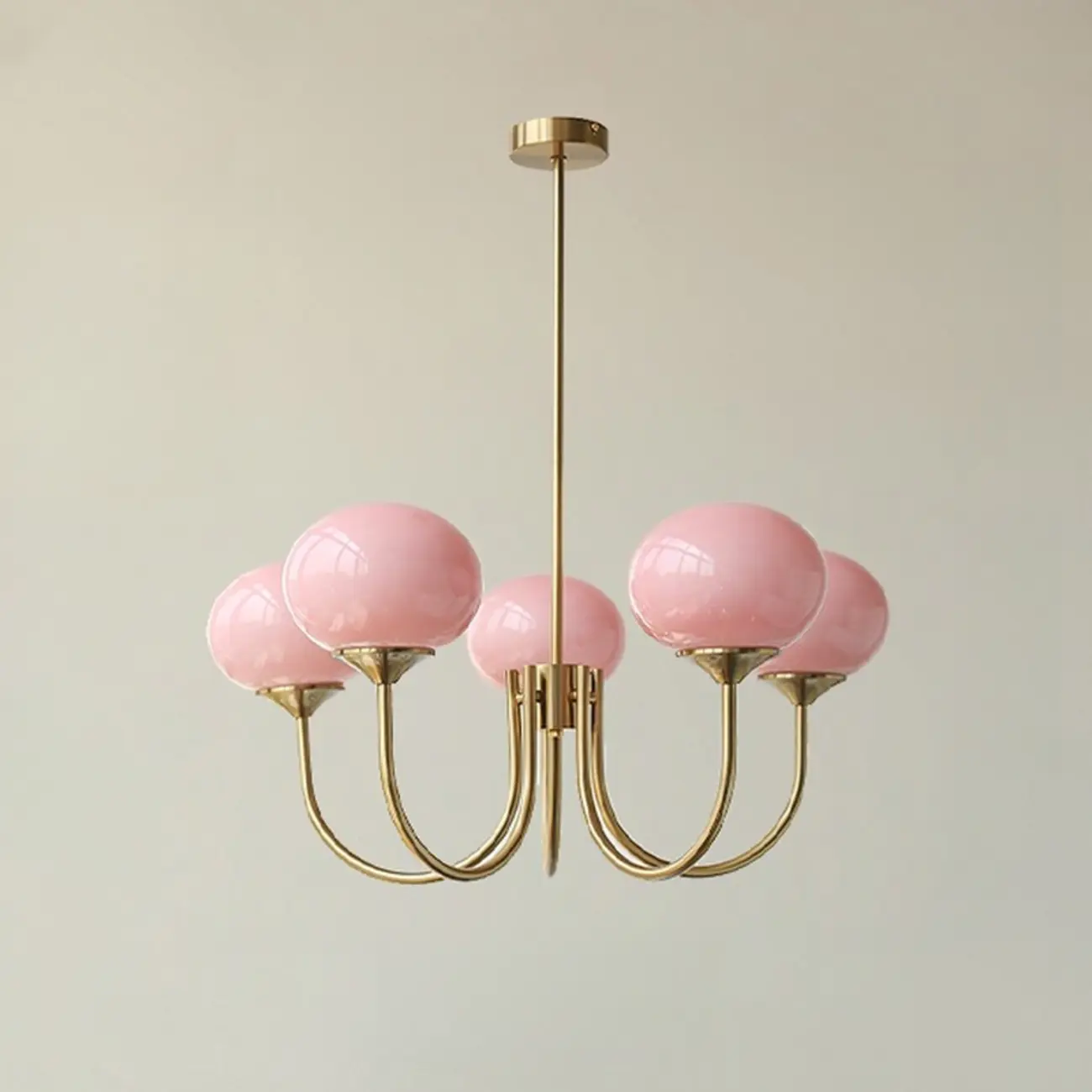Modern Vintage Pink Chandelier with Glass Lampshade Image - 13 | homeyfad