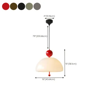 Minimalist 3-Light Dome Glass Chandelier for Dining Room #size