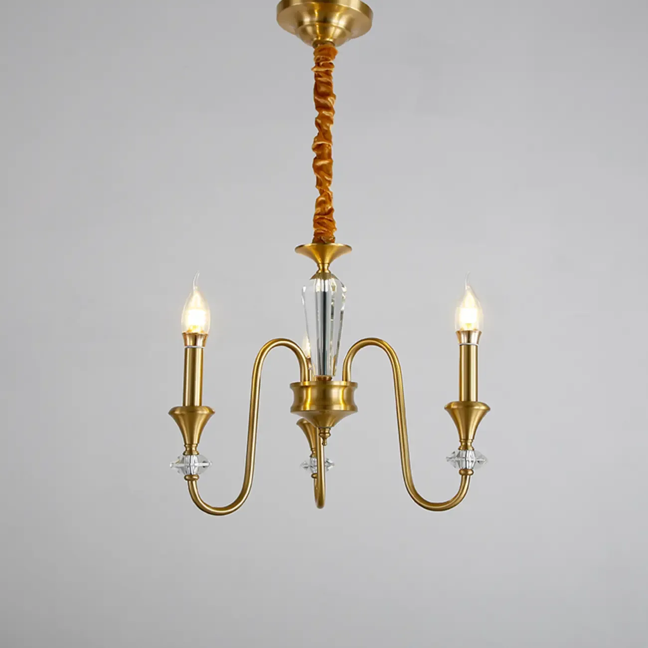Retro Black Iron Crystal Chandelier with Adjustable Length Image - 11