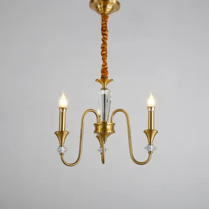 Retro Black Iron Crystal Chandelier with Adjustable Length Image - 11