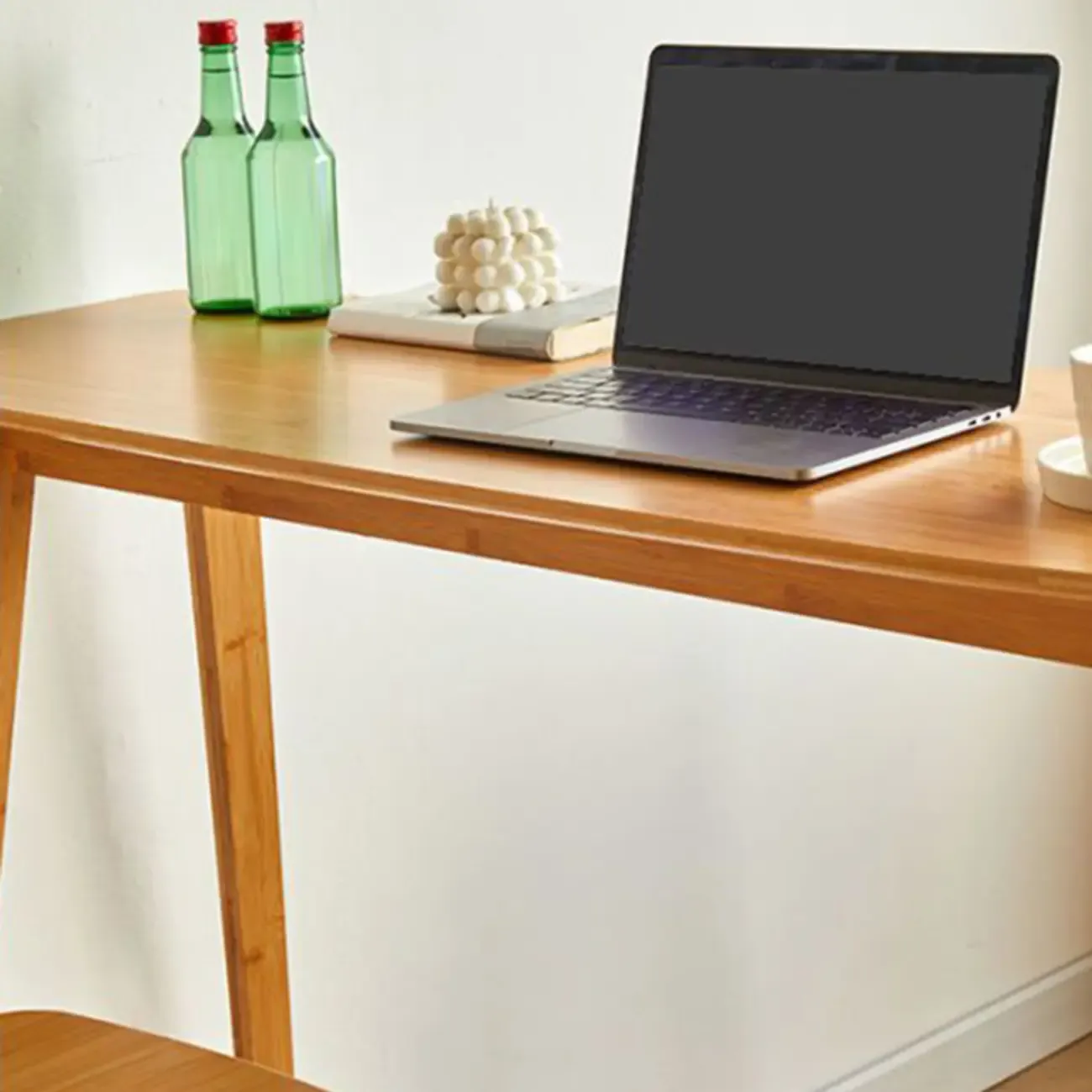 Modern Bamboo Bar Set with Footrest Stools Image - 5