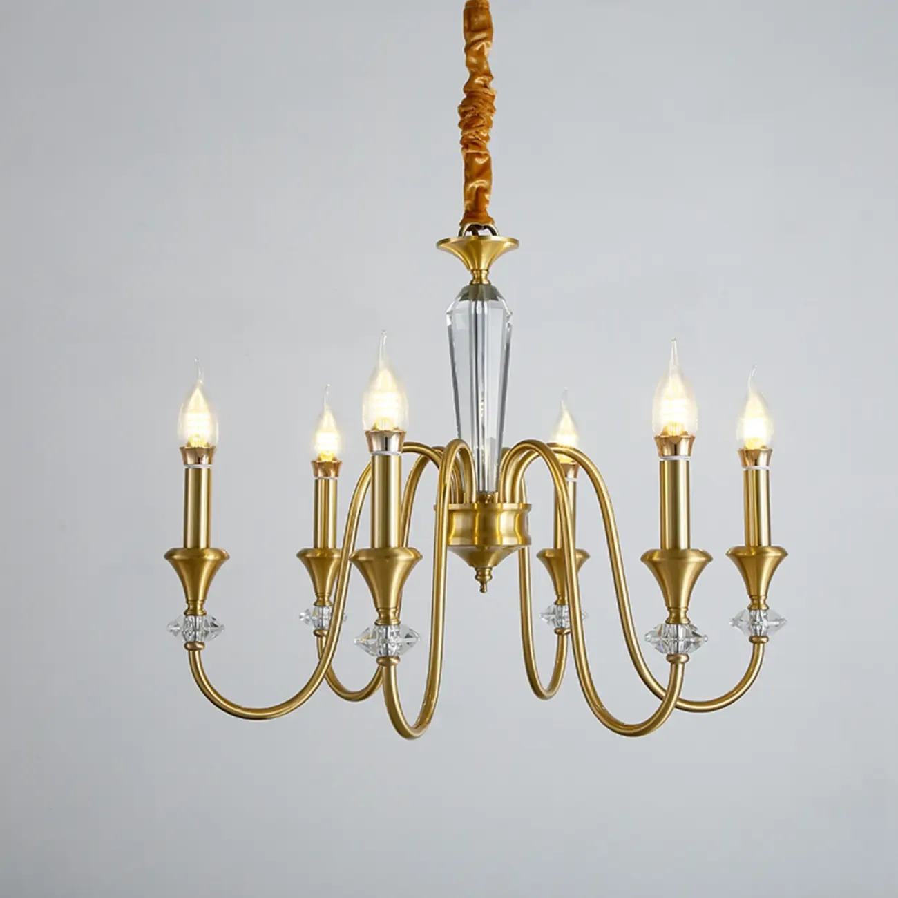 Retro Black Iron Crystal Chandelier with Adjustable Length Image - 14