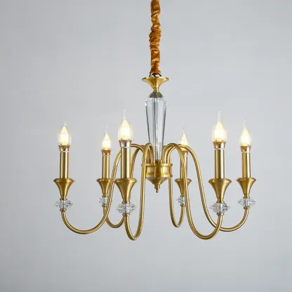 Retro Black Iron Crystal Chandelier with Adjustable Length Image - 14