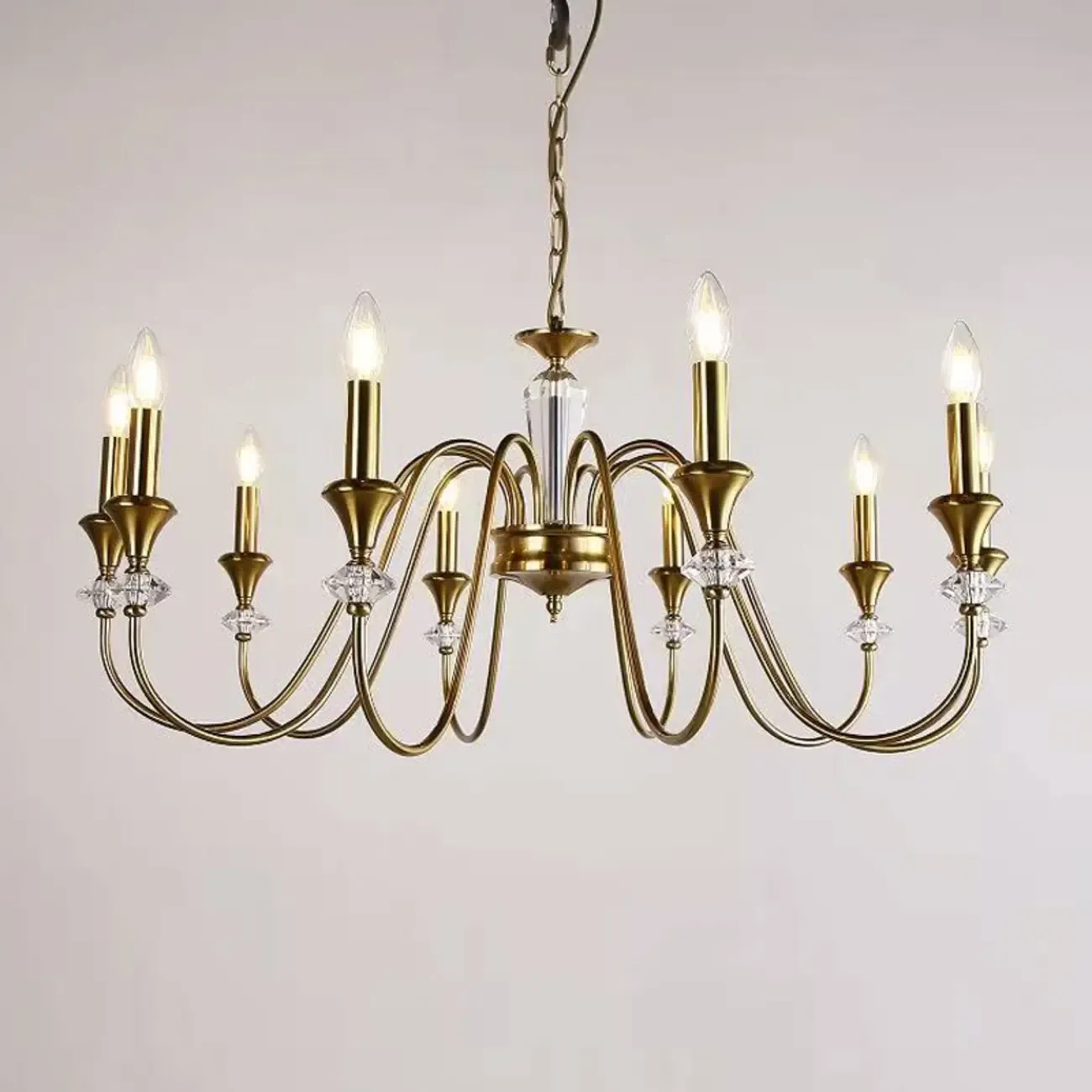 Retro Black Iron Crystal Chandelier with Adjustable Length Image - 16