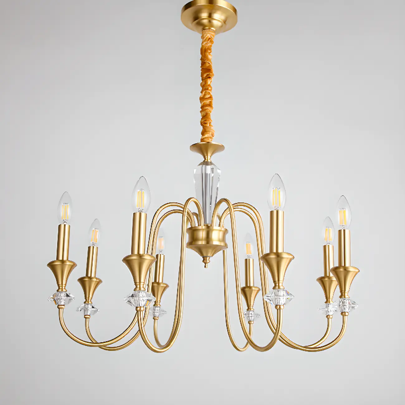 Retro Black Iron Crystal Chandelier with Adjustable Length Image - 17 | homeyfad