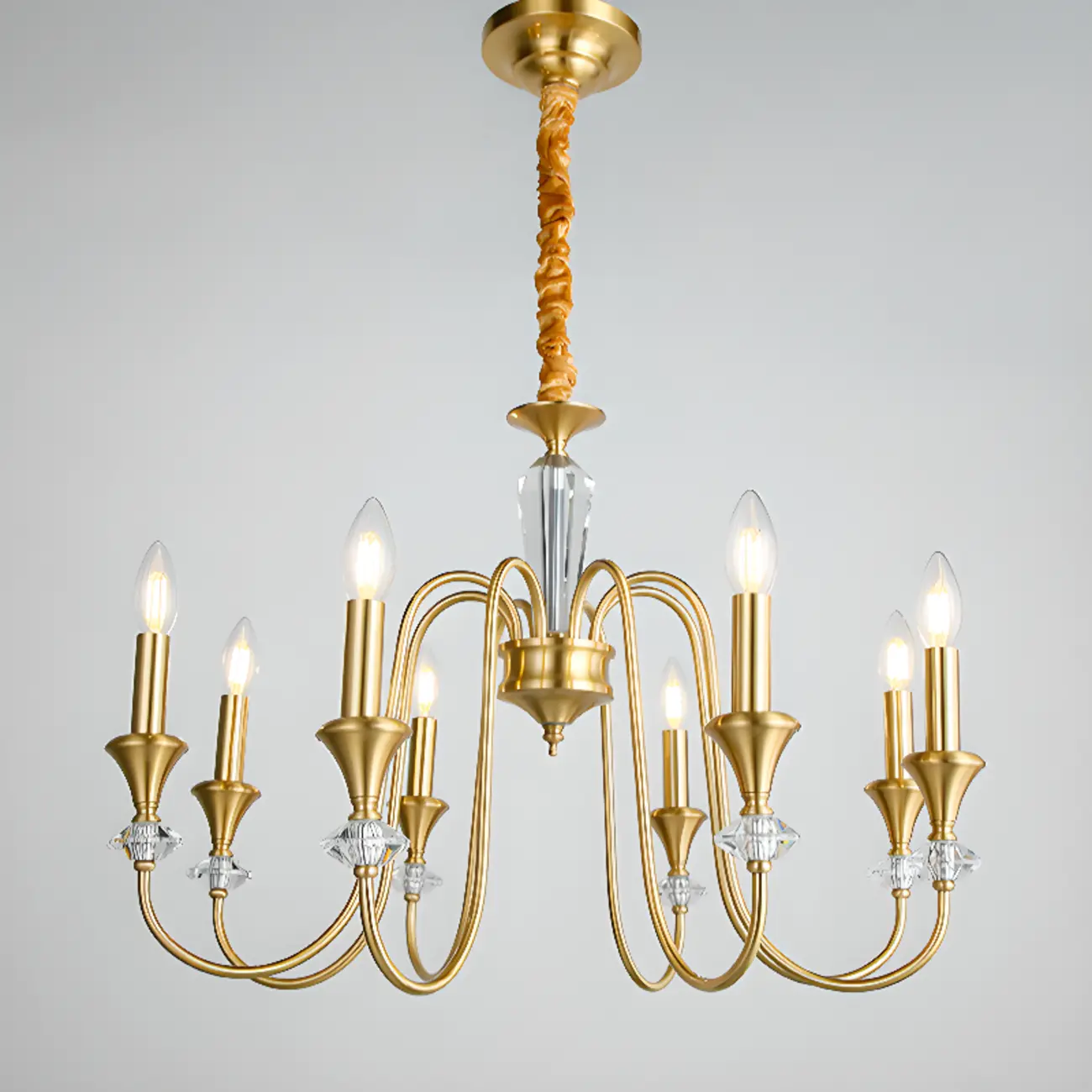 Retro Black Iron Crystal Chandelier with Adjustable Length Image - 18 | homeyfad