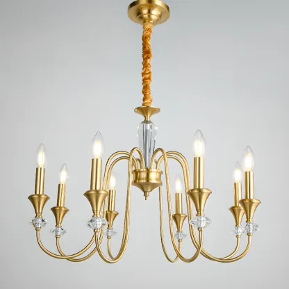 Retro Black Iron Crystal Chandelier with Adjustable Length Image - 18