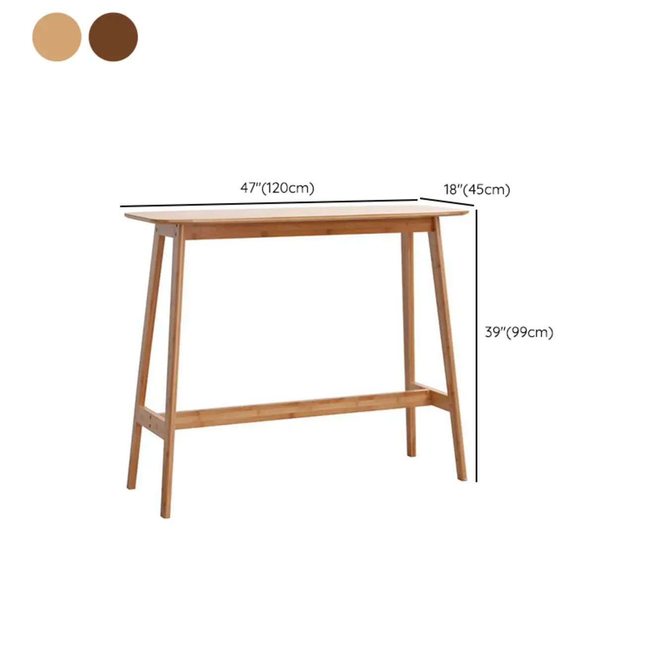 Modern Bamboo Bar Set with Footrest Stools #size | homeyfad