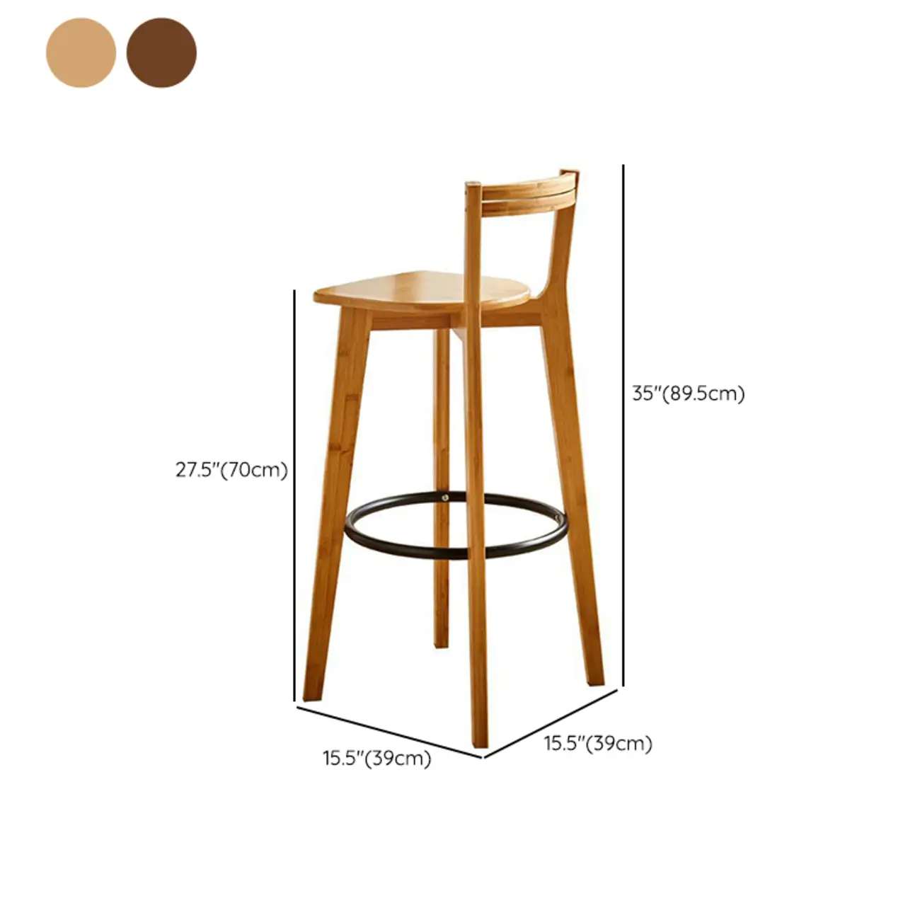 Modern Bamboo Bar Set with Footrest Stools Image - 14 | homeyfad