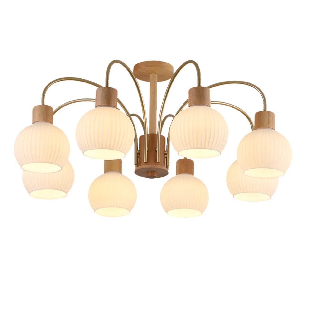 Modern Wood and Glass Chandelier Lighting for Dinning Room Image - 5 | homeyfad