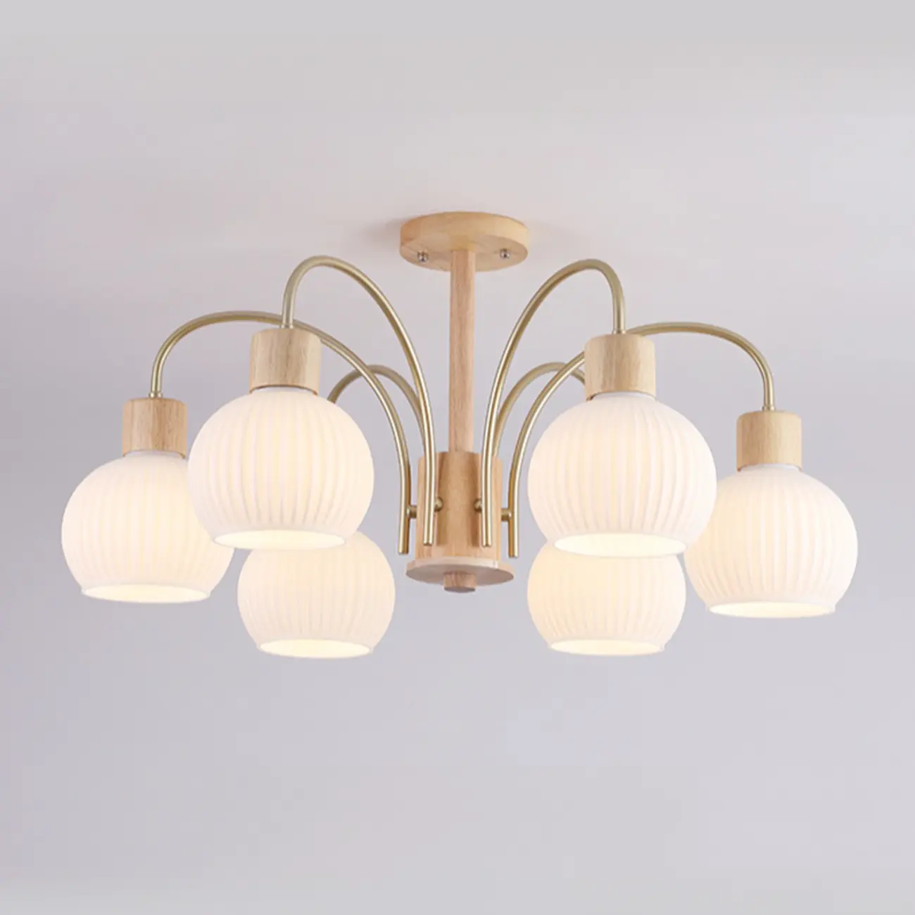 Modern Wood and Glass Chandelier Lighting for Dinning Room Image - 9 | homeyfad