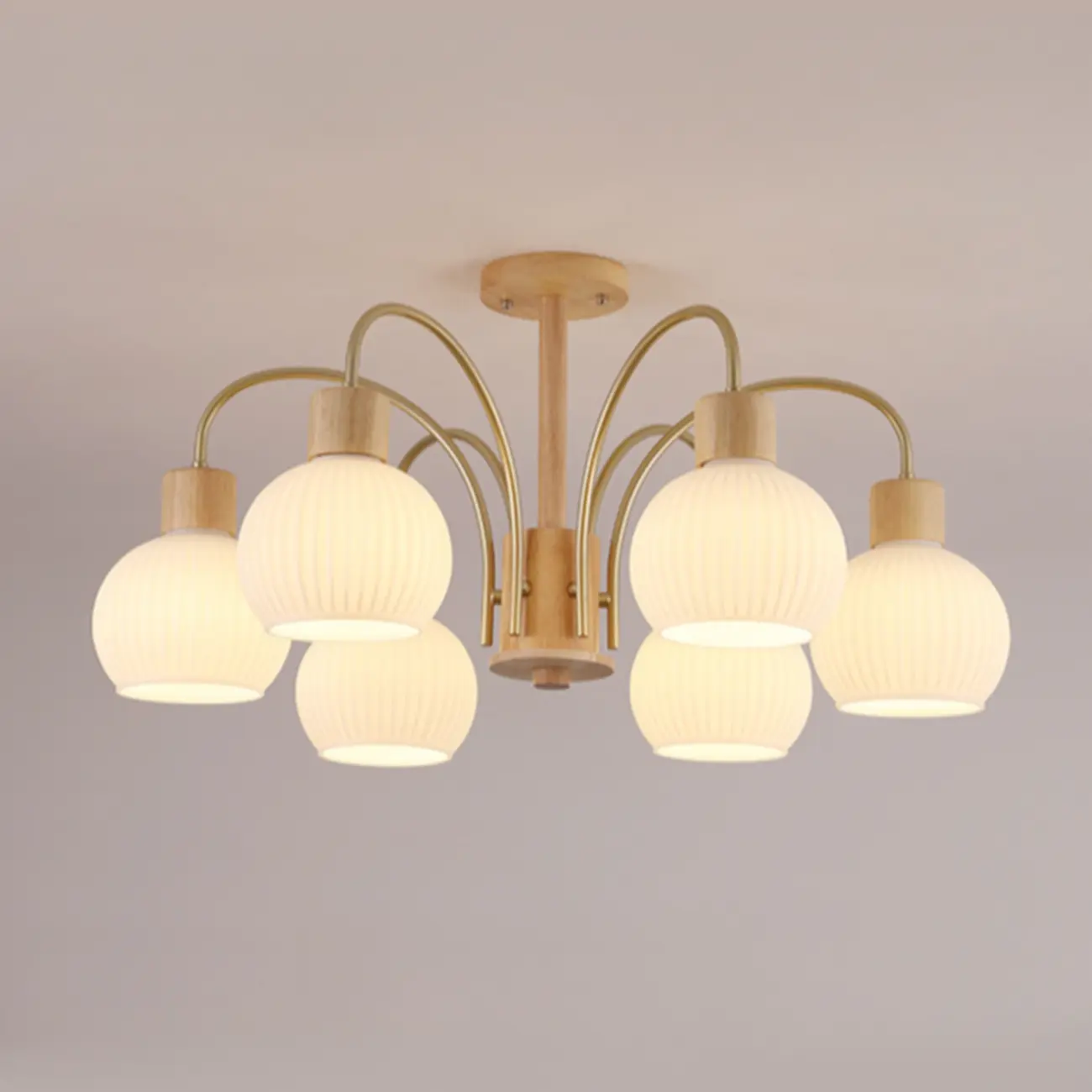 Modern Wood and Glass Chandelier Lighting for Dinning Room Image - 10 | homeyfad