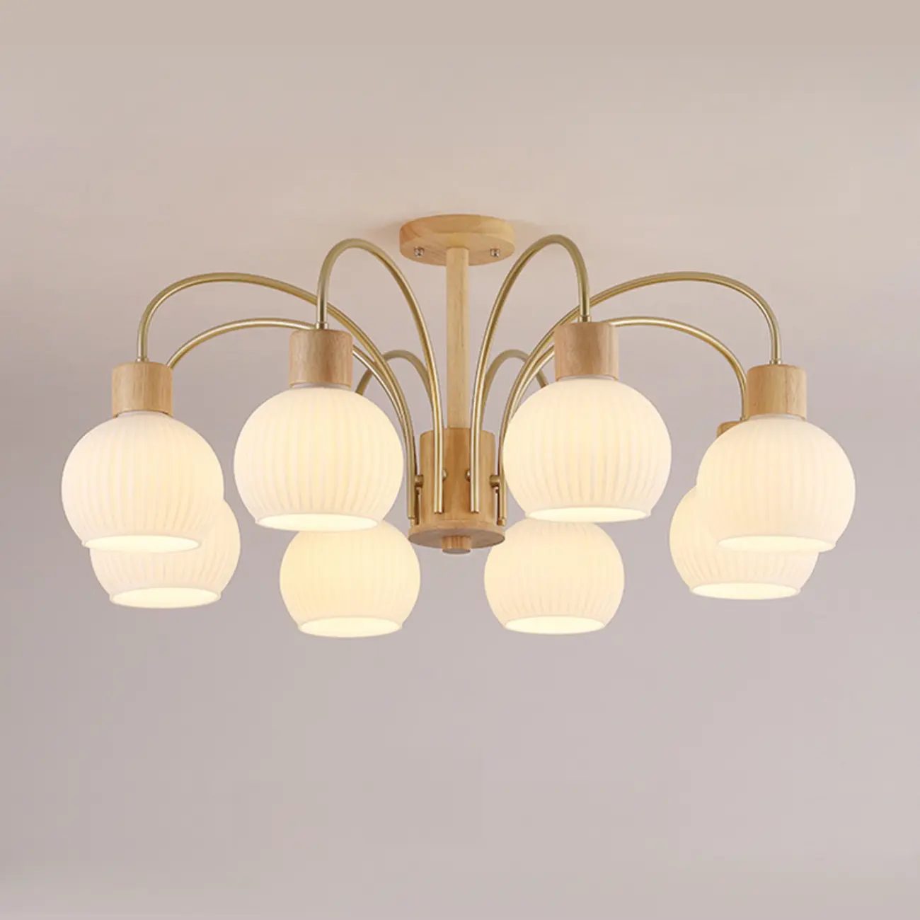 Modern Wood and Glass Chandelier Lighting for Dinning Room Image - 11 | homeyfad