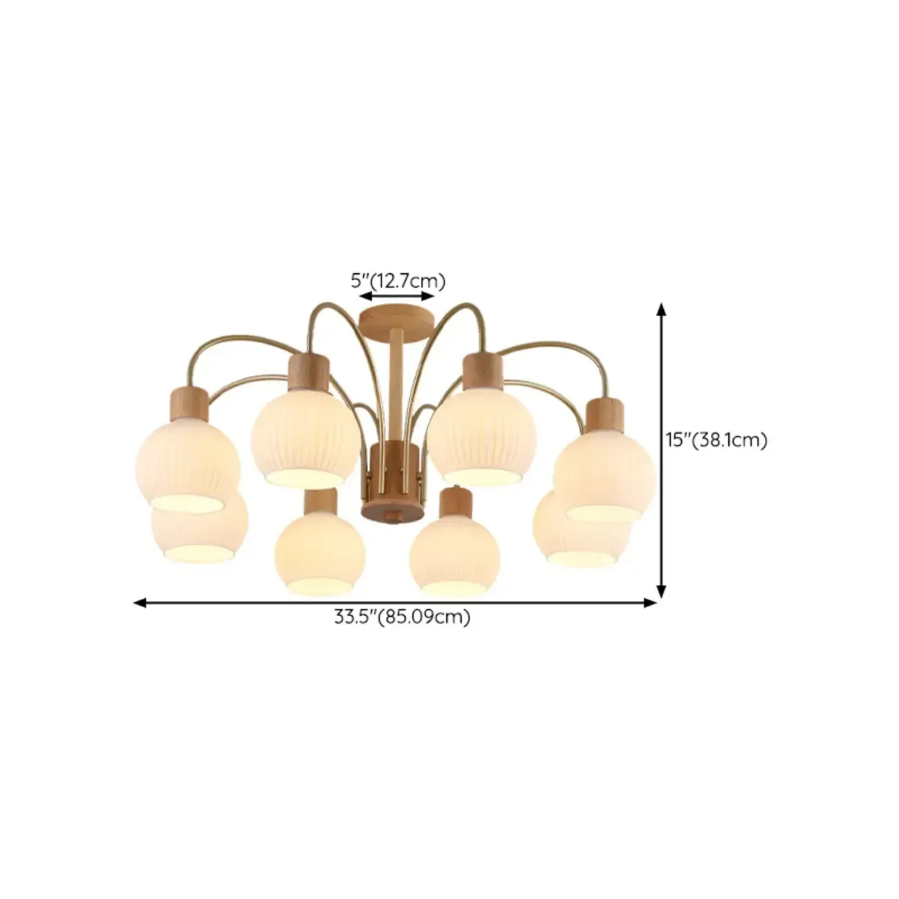 Modern Wood and Glass Chandelier Lighting for Dinning Room Image - 15