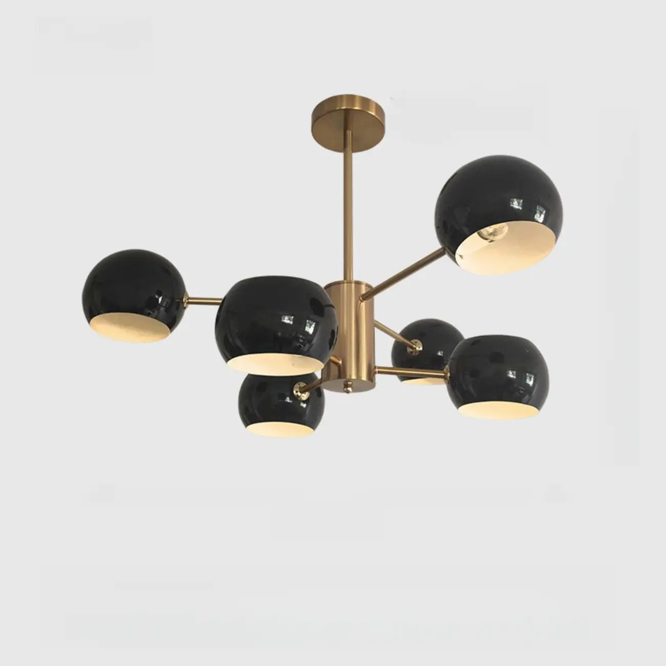 Modern Minimalist Metal Chandelier with Spherical Lampsahde Image - 8 | homeyfad