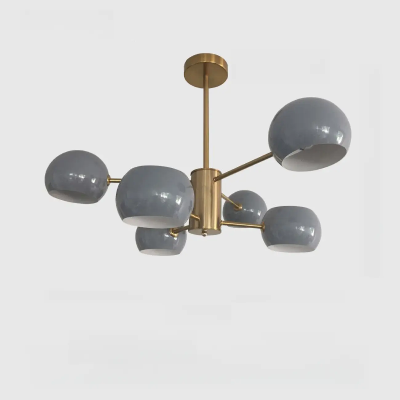 Modern Minimalist Metal Chandelier with Spherical Lampsahde Image - 9 | homeyfad