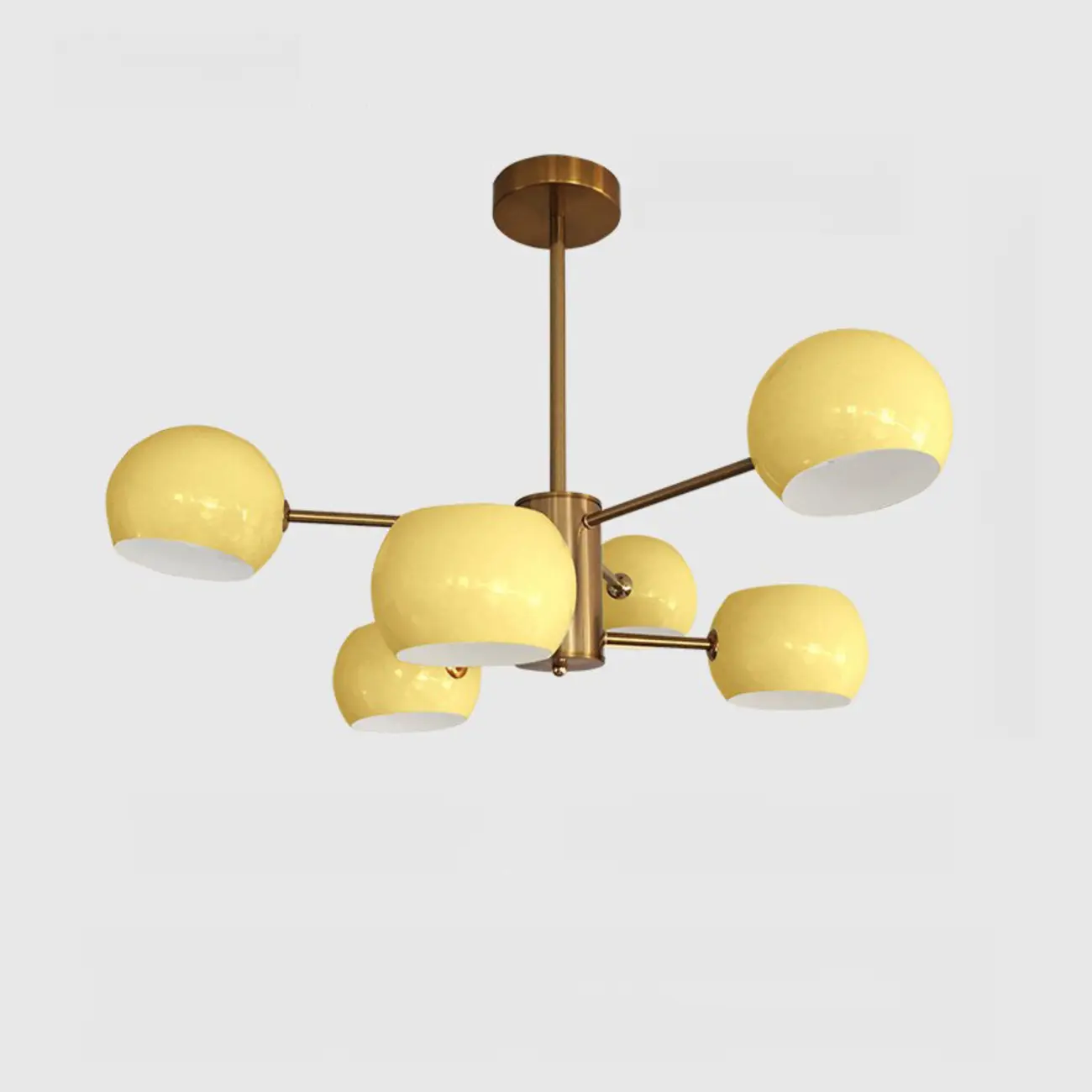 Modern Minimalist Metal Chandelier with Spherical Lampsahde Image - 12 | homeyfad