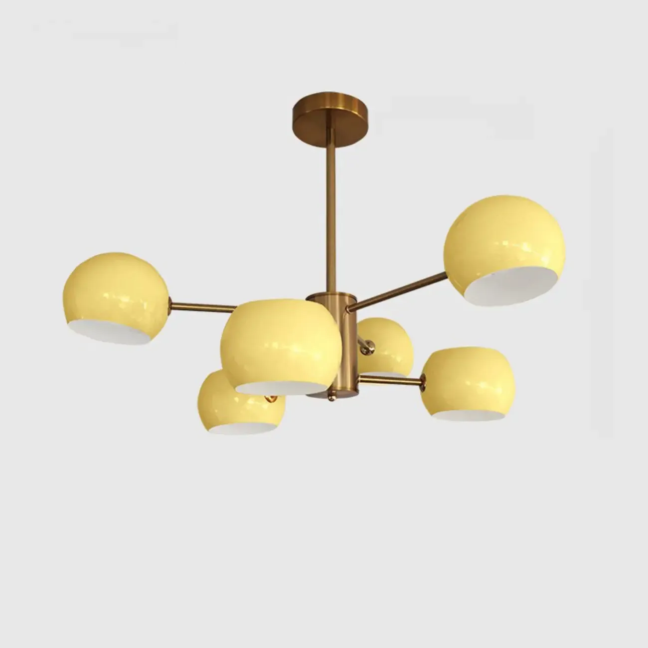 Modern Minimalist Metal Chandelier with Spherical Lampsahde Image - 12