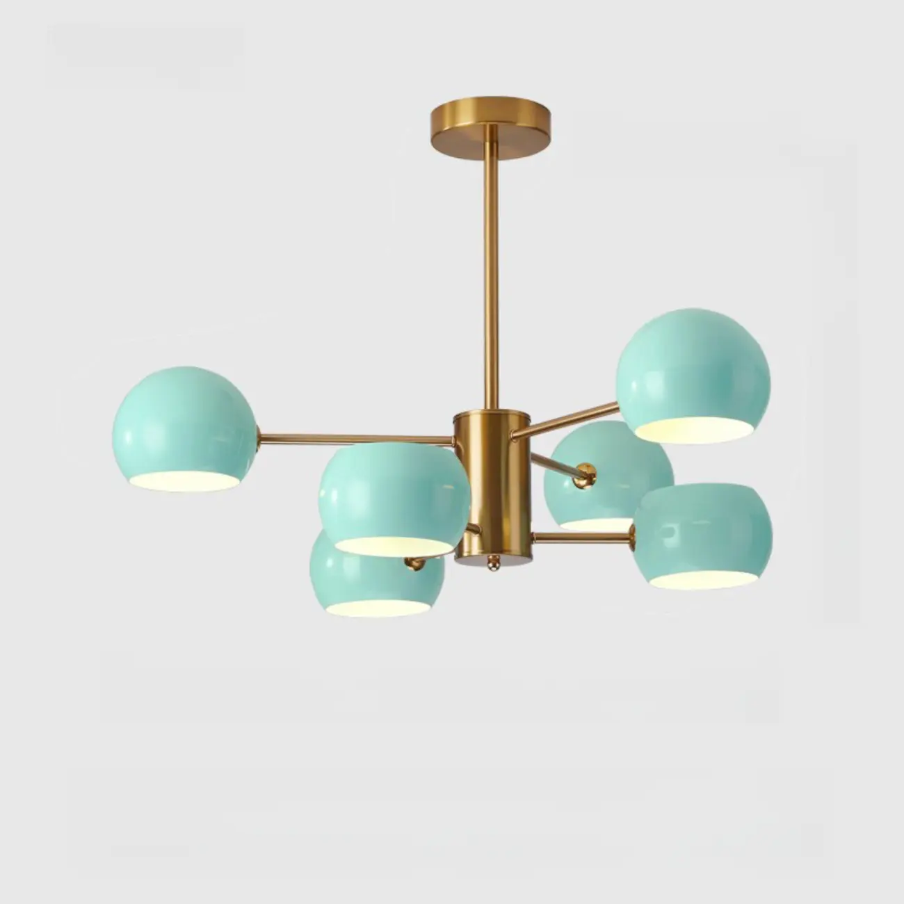 Modern Minimalist Metal Chandelier with Spherical Lampsahde Image - 13 | homeyfad