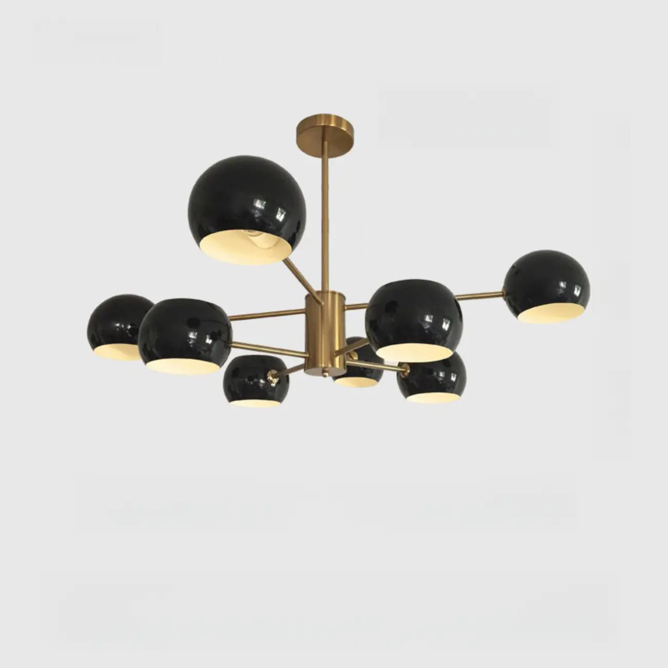 Modern Minimalist Metal Chandelier with Spherical Lampsahde Image - 15 | homeyfad