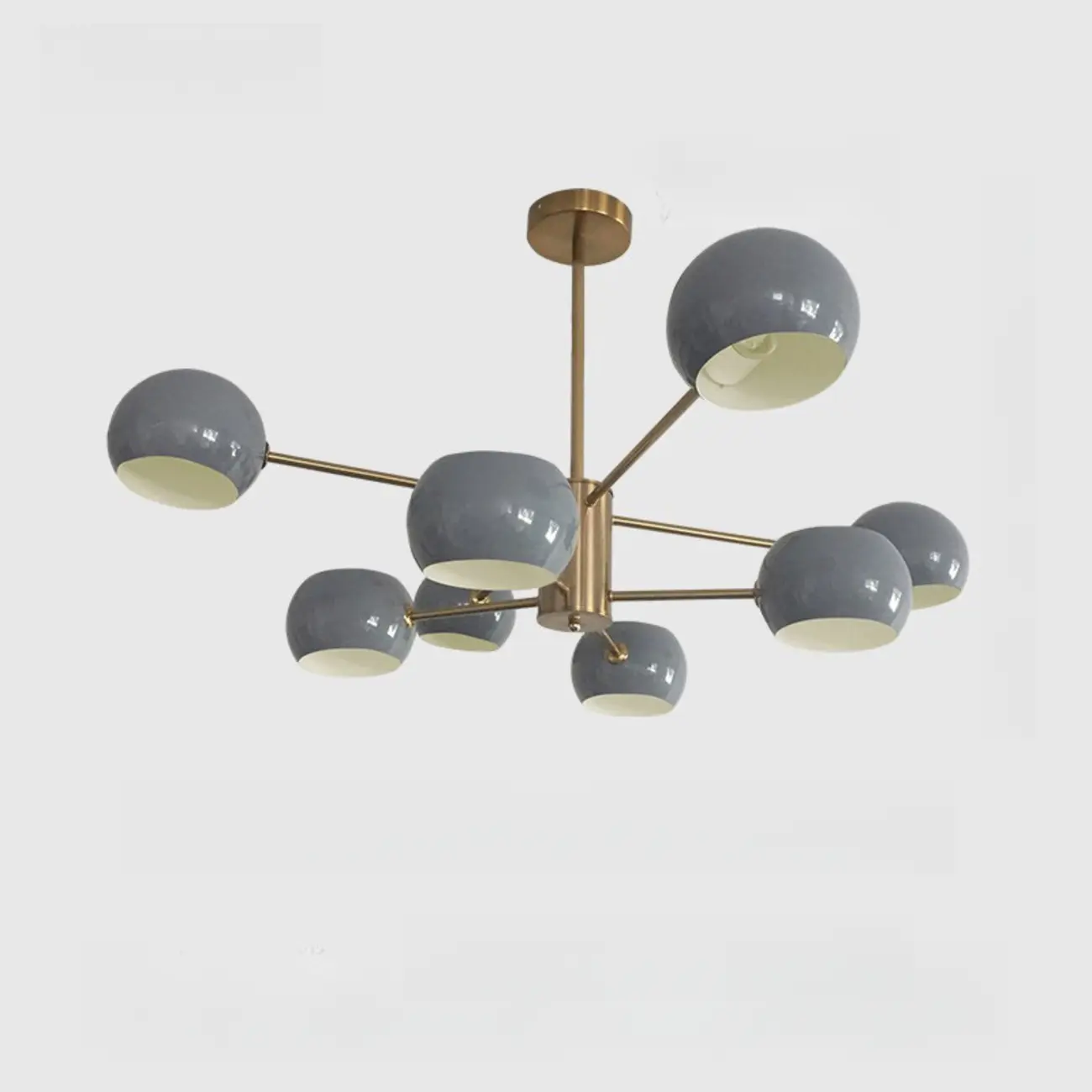 Modern Minimalist Metal Chandelier with Spherical Lampsahde Image - 16 | homeyfad