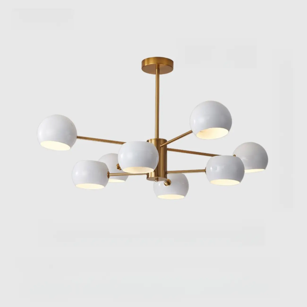 Modern Minimalist Metal Chandelier with Spherical Lampsahde Image - 17 | homeyfad