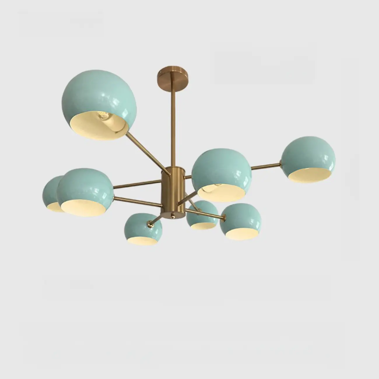 Modern Minimalist Metal Chandelier with Spherical Lampsahde Image - 20 | homeyfad