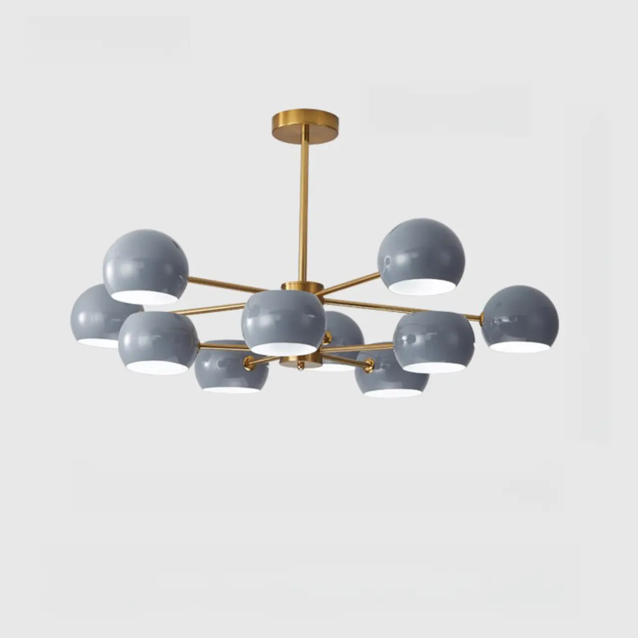 Modern Minimalist Metal Chandelier with Spherical Lampsahde Image - 21 | homeyfad