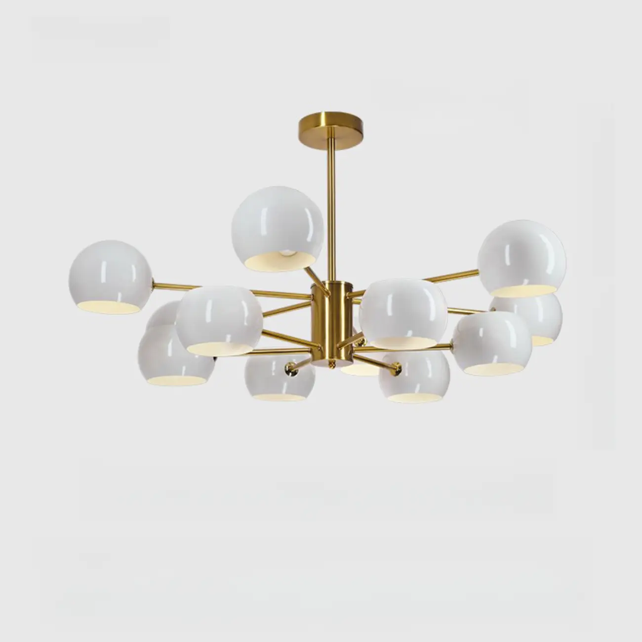 Modern Minimalist Metal Chandelier with Spherical Lampsahde Image - 23 | homeyfad
