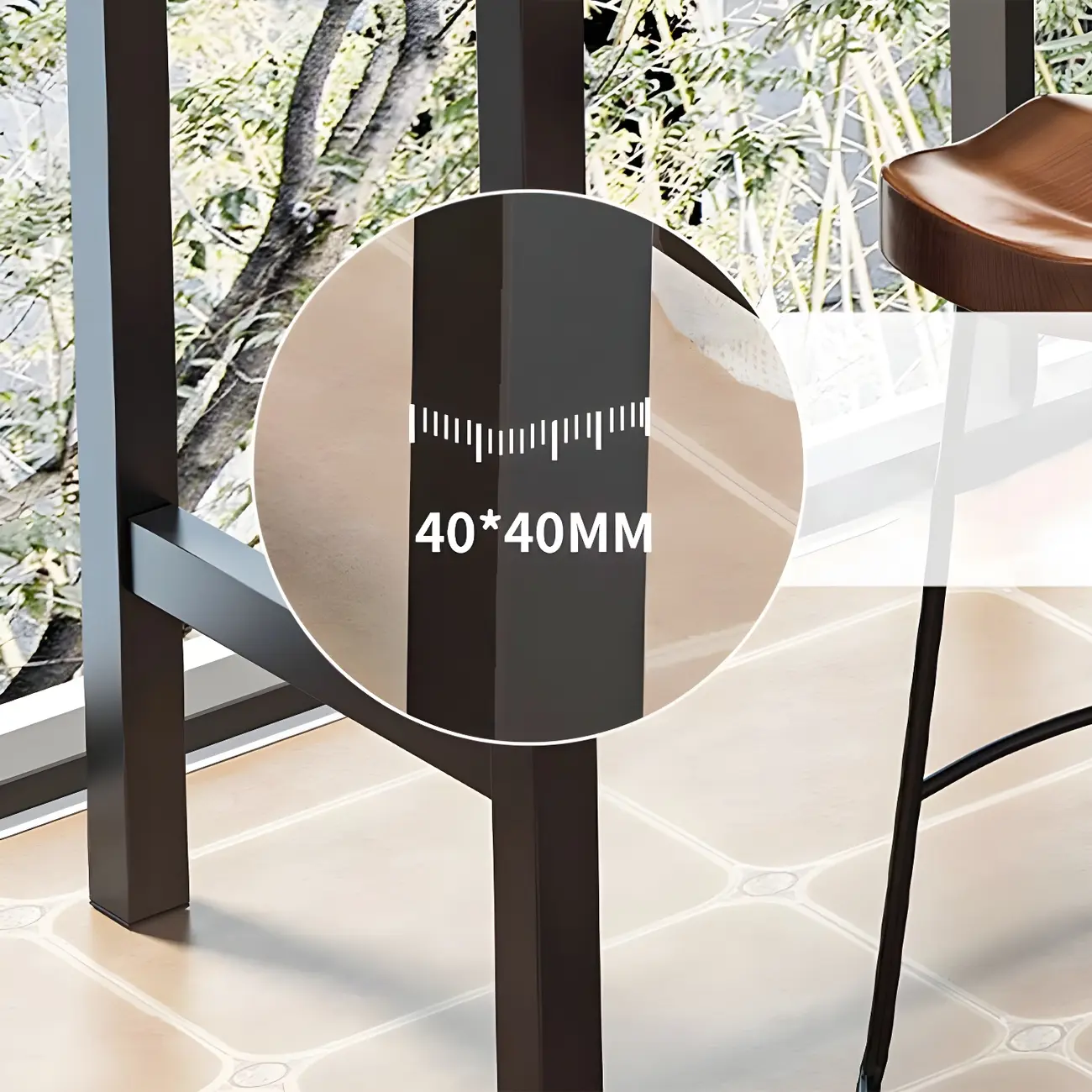 Modern Faux Wood Bar Table Set with Backless Stools Image - 4 | homeyfad