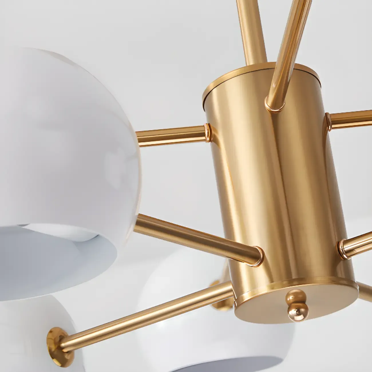 Modern Minimalist Metal Chandelier with Spherical Lampsahde Image - 26