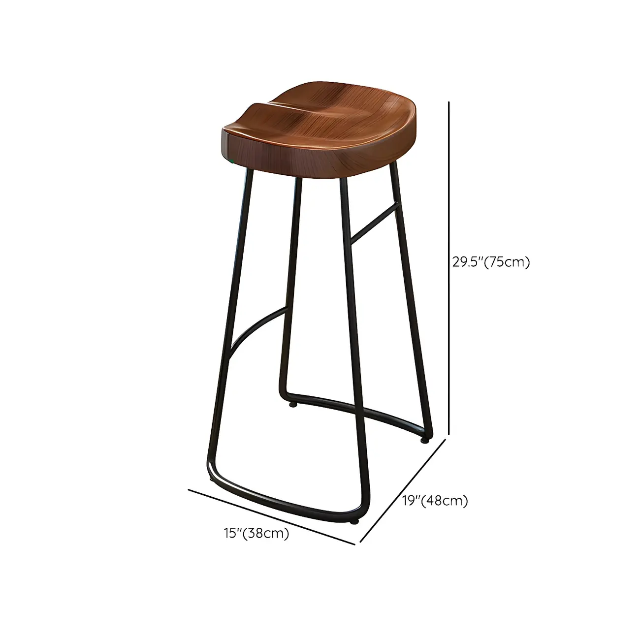 Modern Faux Wood Bar Table Set with Backless Stools #size | homeyfad