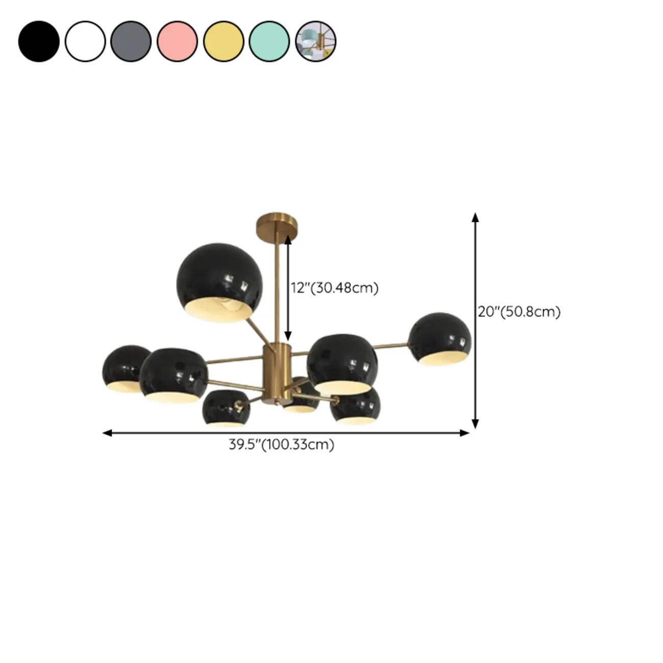 Modern Minimalist Metal Chandelier with Spherical Lampsahde Image - 28 | homeyfad