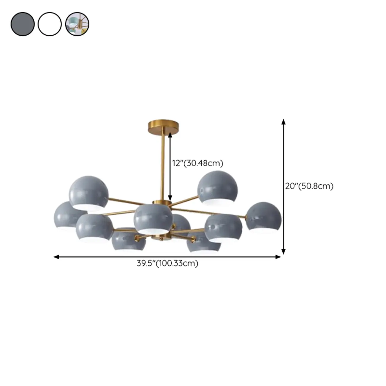 Modern Minimalist Metal Chandelier with Spherical Lampsahde Image - 29 | homeyfad