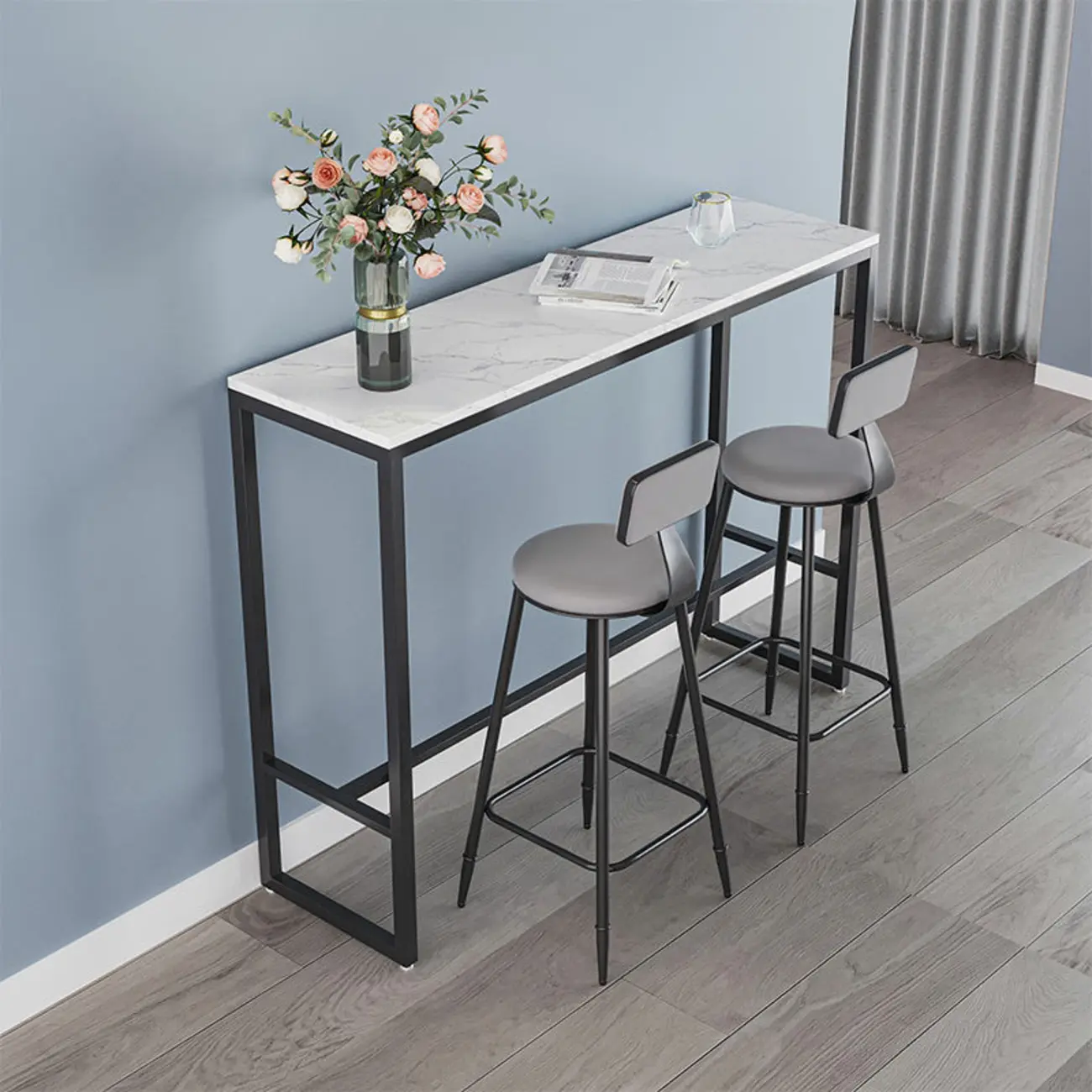 Stylish Bar Table Set with Upholstered Chairs Image - 2 | homeyfad