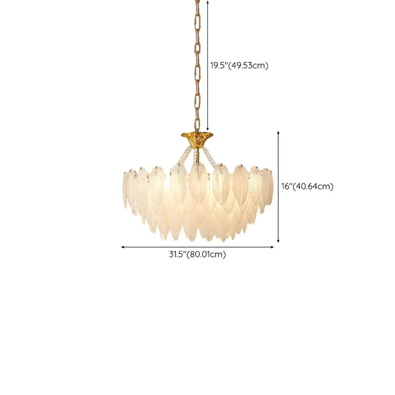 Vintage Crystal Chandelier with Glass Feather Lampshade Image - 18 | homeyfad