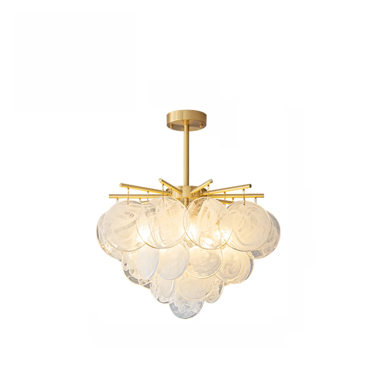 Modern 3 Tiers Cloud Glass Chandelier Light for Living Room Image - 2 | homeyfad