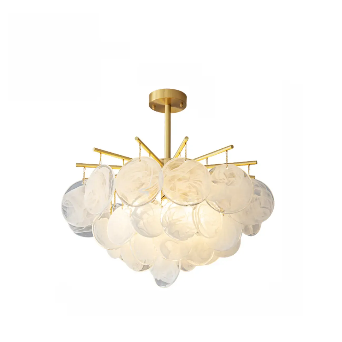 Modern 3 Tiers Cloud Glass Chandelier Light for Living Room Image - 4