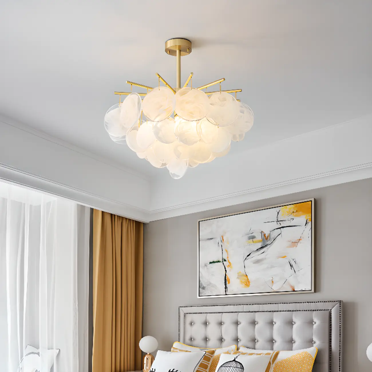 Modern 3 Tiers Cloud Glass Chandelier Light for Living Room Image - 5 | homeyfad