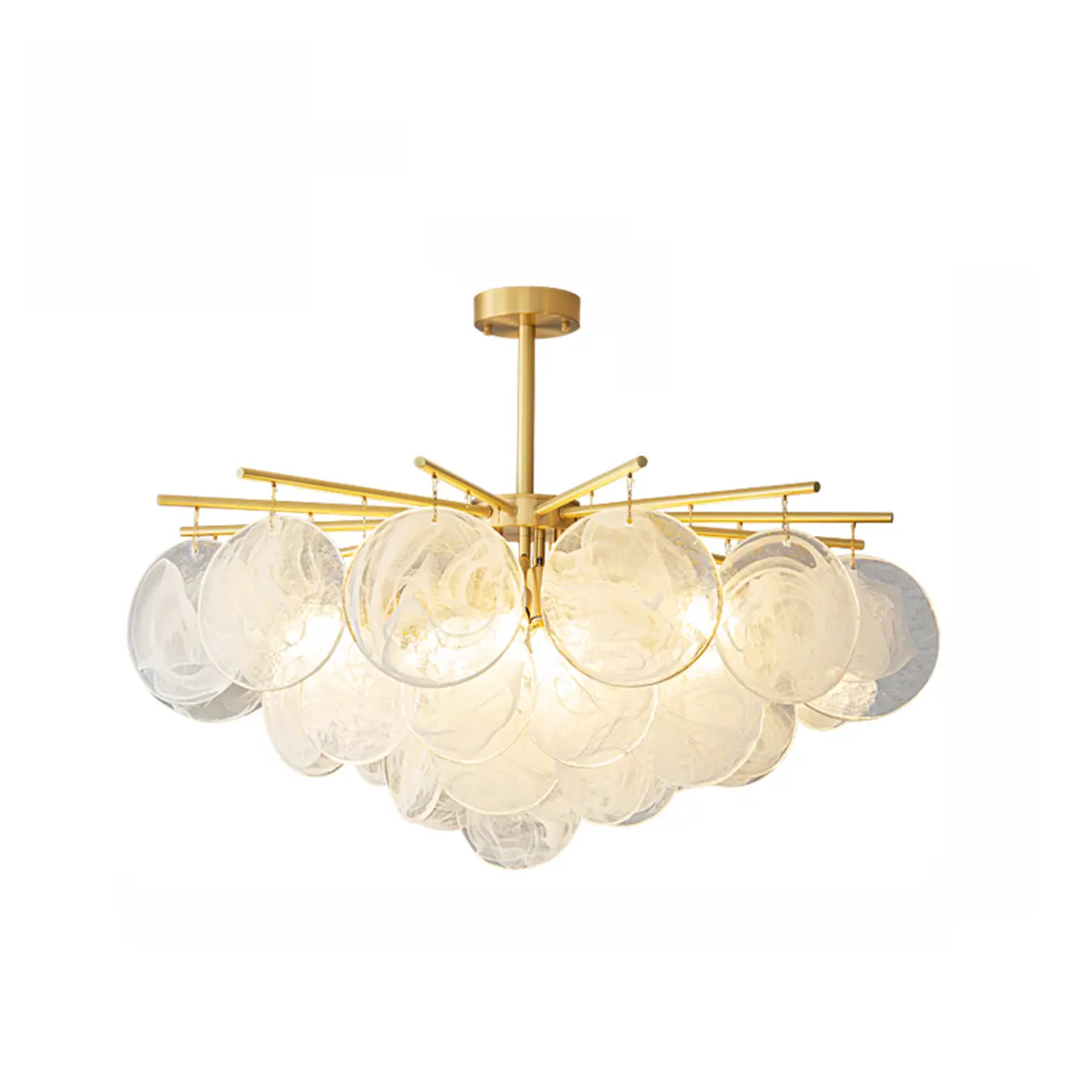 Modern 3 Tiers Cloud Glass Chandelier Light for Living Room Image - 6 | homeyfad