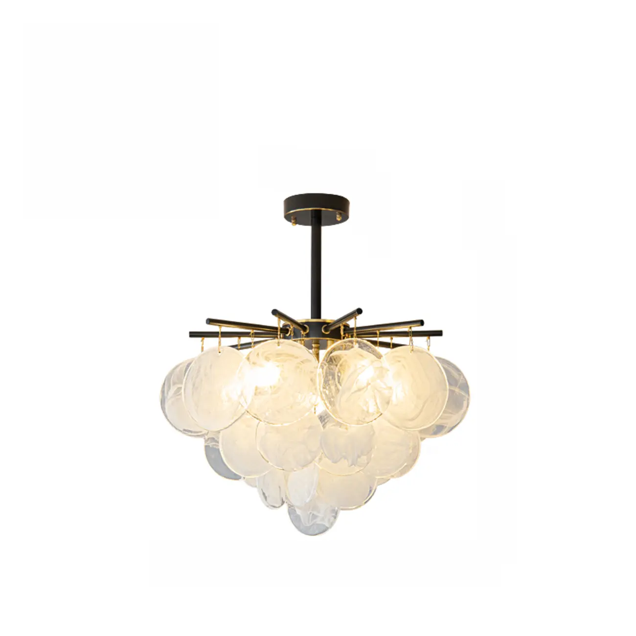 Modern 3 Tiers Cloud Glass Chandelier Light for Living Room Image - 7 | homeyfad