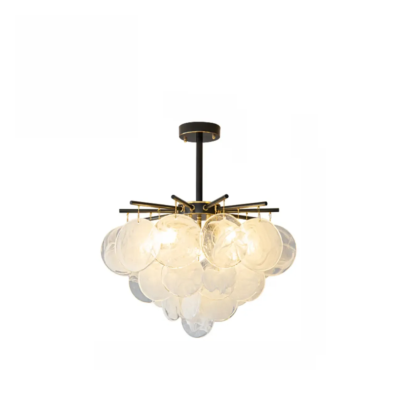 Modern 3 Tiers Cloud Glass Chandelier Light for Living Room Image - 7