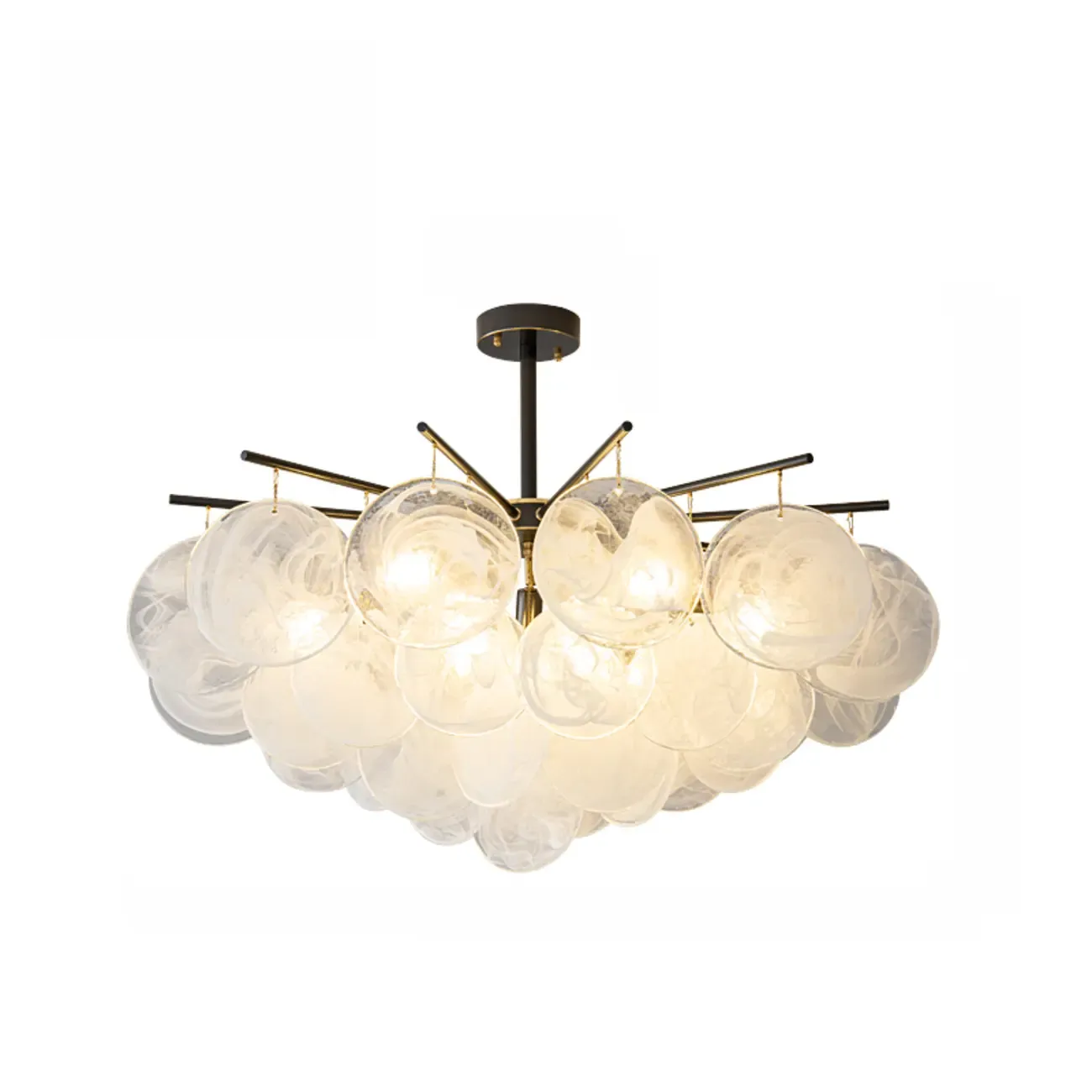 Modern 3 Tiers Cloud Glass Chandelier Light for Living Room Image - 9