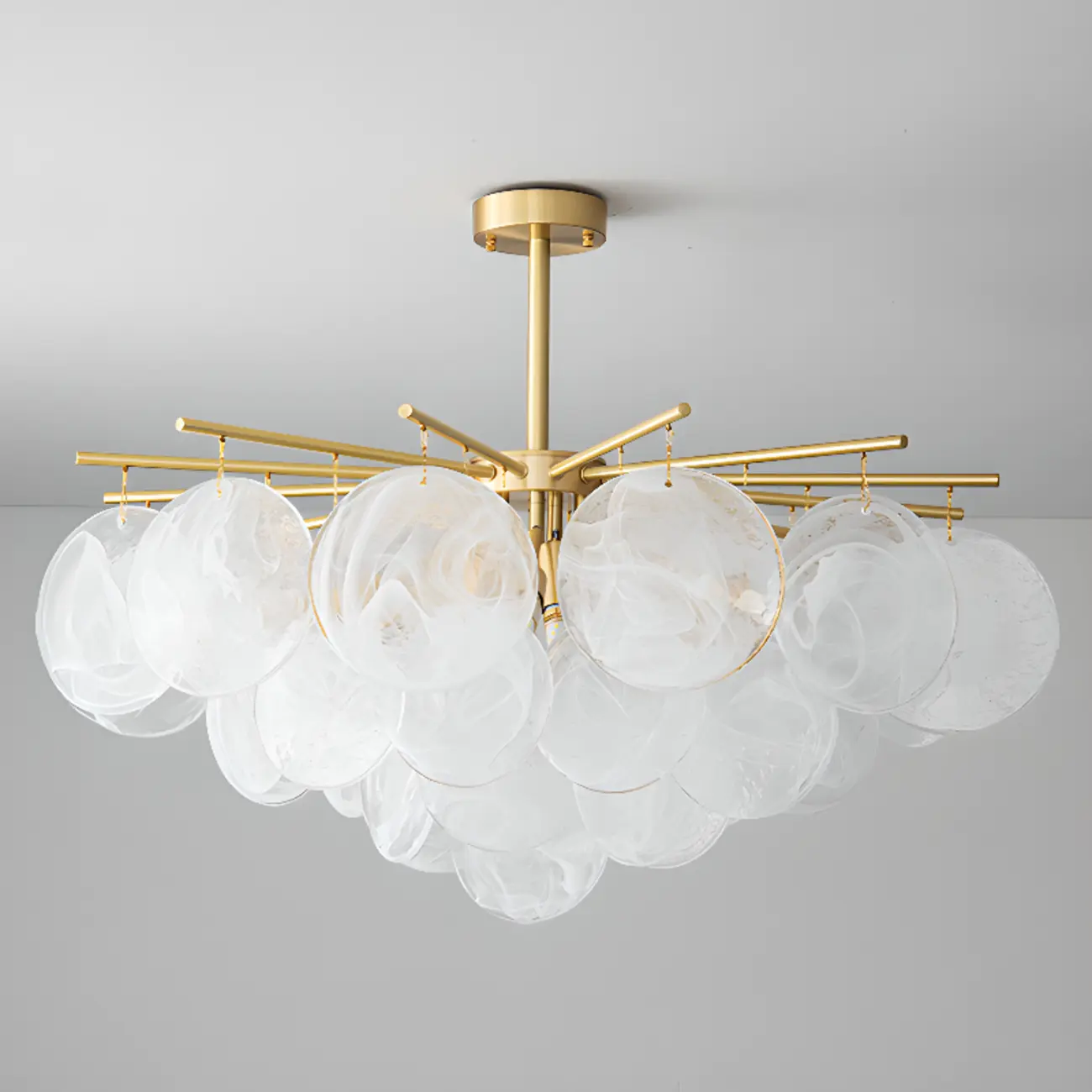 Modern 3 Tiers Cloud Glass Chandelier Light for Living Room Image - 10 | homeyfad