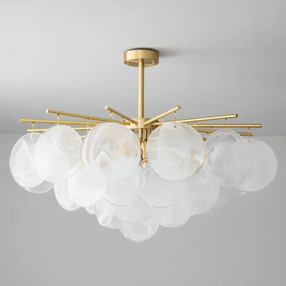 Modern 3 Tiers Cloud Glass Chandelier Light for Living Room Image - 10