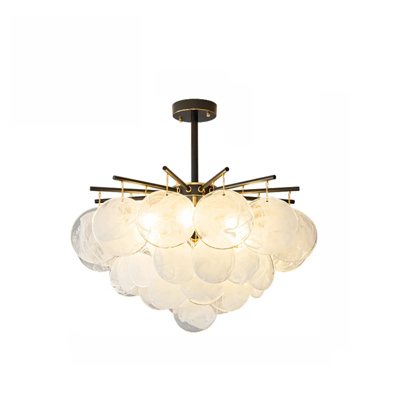 Modern 3 Tiers Cloud Glass Chandelier Light for Living Room Image - 11 | homeyfad