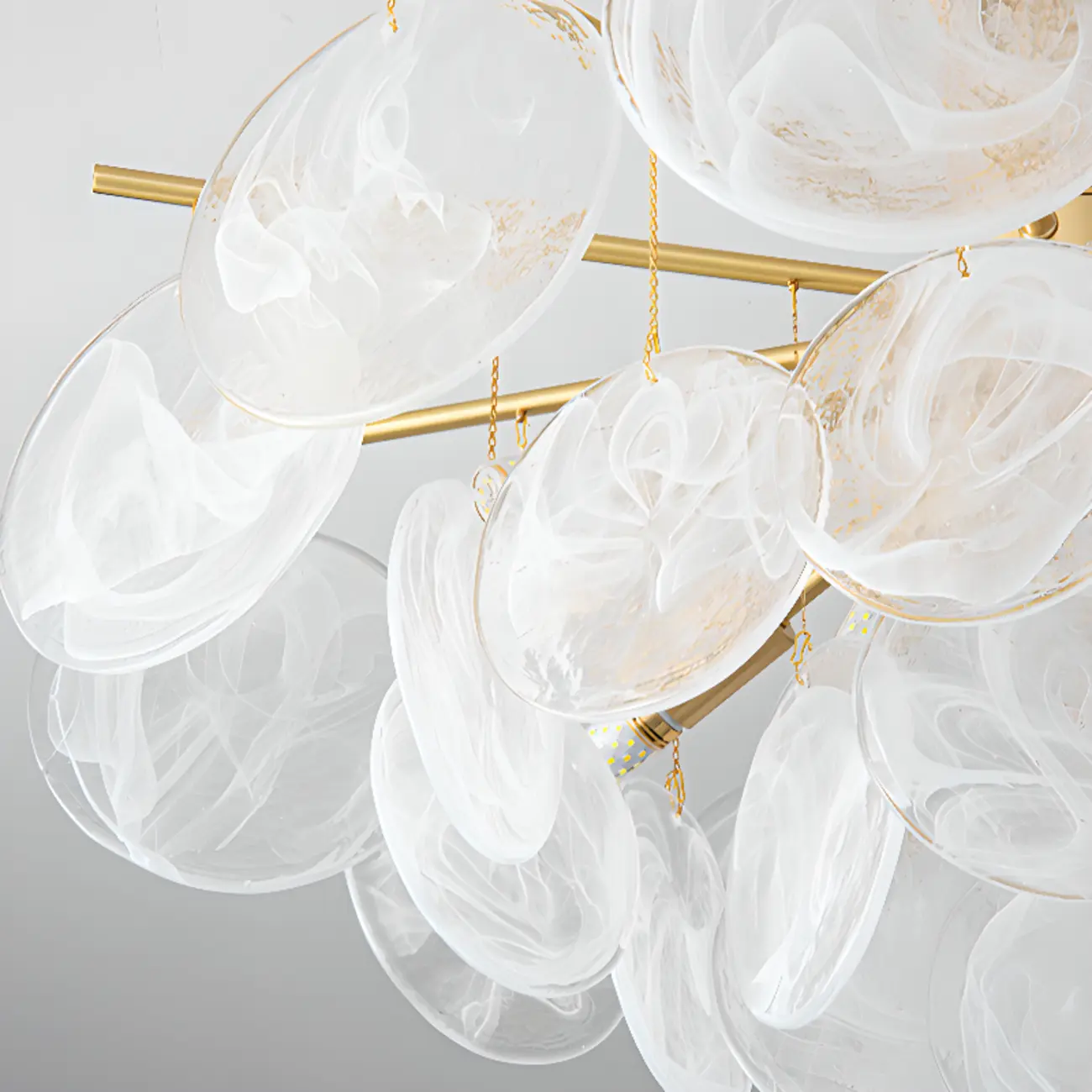 Modern 3 Tiers Cloud Glass Chandelier Light for Living Room Image - 13 | homeyfad