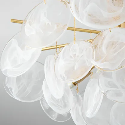 Modern 3 Tiers Cloud Glass Chandelier Light for Living Room Image - 13