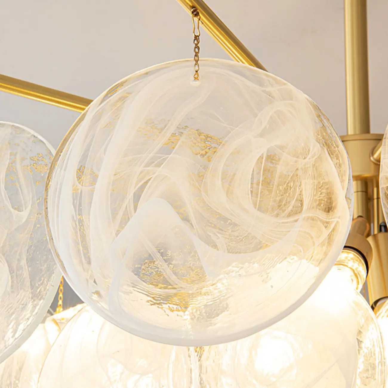 Modern 3 Tiers Cloud Glass Chandelier Light for Living Room Image - 14 | homeyfad